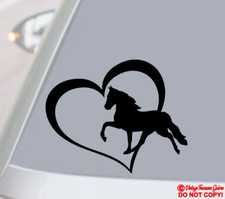Calcomanía de vinilo HORSE HEART pegatina coche camión ventana trasera parachoques pared ANIMAL DE GRANJA Puerta Adorno para bebé price