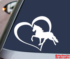 Calcomanía de vinilo HORSE HEART pegatina coche camión ventana trasera parachoques pared ANIMAL DE GRANJA Puerta Adorno para bebé price