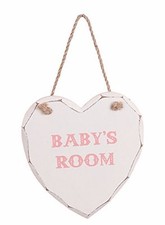 Placa de madera corazón habitación bebé rosa bebé niña regalo guardería decoración Puerta Adorno para bebé price