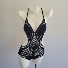 Monokini Vintage McCadden Place Crochet Negro Artesano Boho Chic Hippie Verano Monokini price