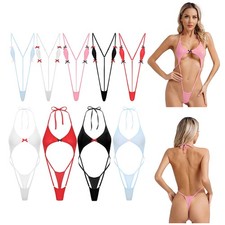Women's Sexy Extreme Micro Monokini Swimsuit Backless Sling Bodysuit Nightwear v Monokini price