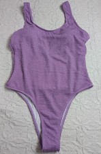 Traje de baño medio púrpura Seersucker texturizado arrugado ropa de playa pastel monokini Monokini price