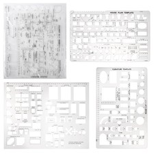 Herramientas de dibujo y formas de regla para arquitectura - Juego de 3 casas blancas Set de medición y dibujo price