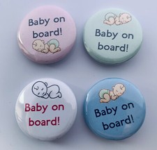 4 X INSIGNIAS PIN BEBÉ A BORDO 25mm On a Bordo para bebé price