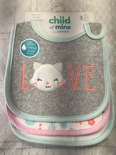 Baberos de alimentación Child Of Mine Carters 3pk impermeables para bebés bebés niñas gatos gatitos Peto para bebé price