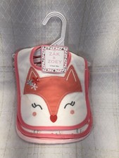 Baberos baberos Zak & Zoey 3pk bebé niña alimentación saliva zorro rosa espíritu libre Peto para bebé price