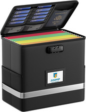 Caja Archivo Ignífuga con Cerradura Organizador Documentos Carpeta Carta Negro Archivo Caja price