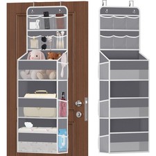 Organizador sobre la puerta de 5 niveles con bolsillos de malla, almacenamiento de guardería para bebé para cl... Habitación de bebé armario price