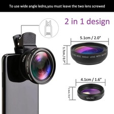 Lente Gran Angular + Macro HD Lente Teléfono Móvil 37mm Clip de Lente Para iPhone Android Móvil Teléfono Lens price