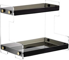 Organizador de mostrador baño cocina oficina dormitorio 2 niveles negro acrílico Hisdear Oficina Counter price
