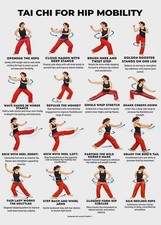 Póster de decoración de pared elástica fitness tabla de entrenamiento de movilidad de cadera tai chi para ancianos Poster price