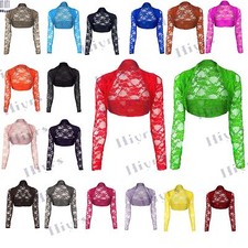 Mujer Bolero de Encaje Corto Torera Niña Transparente Fiesta Top Talla S-3XL Bolero de niña price