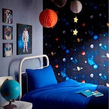 Papel pintado Cosmos carbón patrón espacial planetas tierra niños 668100 Wallpaper price