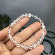 1 Pieza Pulseras Piedra Cristal Blanco Pulido Natural Bola Cristal Espécimen 6mm Natural Stone Bracelets price