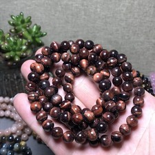 10 Piezas Al Por Mayor Pulseras de Piedra Ojo de Tigre Rojo Pulido Natural Bola de Cristal 8mm Natural Stone Bracelets price