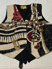 Moda Fantasía Para hombres TALLA XL Chaleco Lentejuelas Música Tema Guitarra Saxo Piano Jazz Fantasy Wear de hombre price
