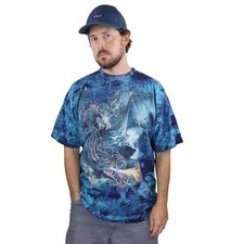 Camisa De Colección Otros Mundos Mago Tormenta Jinete Dragón Tie Dye Para Hombres L/XL Planeta Tierra Fantasy Wear de hombre price