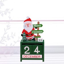 Calendario de escritorio de madera estilo perpetuo con Papá Noel para decoración de escritorio de Navidad Calendar price