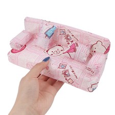 Dollhouse small Floral Fabric sofa set Furniture with 2 Pillow Doll access H* Sofa Set price