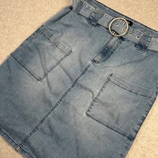 Falda vaquera D. Jeans para mujer 14 midi inspirada en Y2K cinturón bolsillos utilitarios línea A Jeans/ Denim Falda de niña price