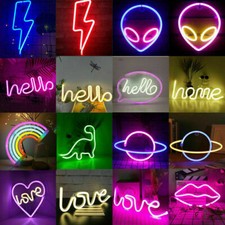 Letrero LED de neón luz de pared luz nocturna habitación colorida USB lámpara de barra decoración de arte de Pascua LED Wall Arte price