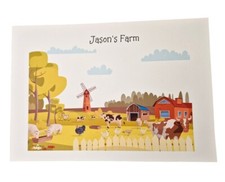 Arte de pared impreso personalizado A4 para regalo de decoración del hogar de dormitorio infantil - granja Decoración de pared para habitación de bebé price