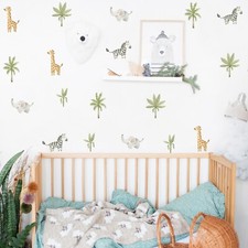 Pegatinas de pared Safari Zoo Animales Cebra para niños y guardería Decoración de habitación de bebé Decoración de pared para habitación de bebé price