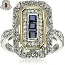 Joyería Anillo de compromiso zafiro boda mujer rubí fiesta talla 6-10 hombre Sapphire Anillo price