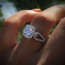 Mujeres Zafiro Joyería Boda Para Anillo de Compromiso Anillos Blanco Novia Sapphire Anillo price