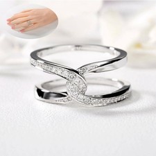 Anillo blanco plata boda infinito corte infinito zafiro 925 redondo para mujer Sapphire Anillo price
