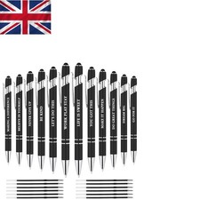 Divertidos bolígrafos motivacionales - Juego de 12 con características recargables y lápiz óptico Bolígrafo Cartucho y Ink price
