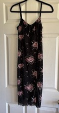 AUW Mujer Ajustable Espagueti Tirantes Negro Vestido Sin Mangas/Patrón Rosa-Mediano Slip Vestido price