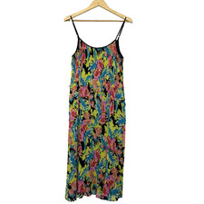 Vestido sin mangas Loft para mujer talla L floral plisado acordeón tropical sin cinturón Slip Vestido price