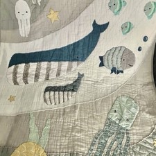 Conjunto de edredón de cuna debajo del mar algodón orgánico de algodón orgánico para niños Cajón y barril para niños Colcha y set de colcha price