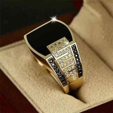 Anillo Sortija De Hombre Chapado En Oro 14k - Regalos Para Hombres Y Novio Costume de hombre price