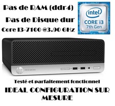 PC HP  ProDesk 400 G4 SFF Core I3-7100 3.9 GHz    SANS DISQUE DUR NI RAM Testé Ordenador de sobremesa price