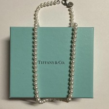 Collar de perlas Tiffany & Co. 925 langosta esterlina 16" 5-6 mm perlas Pearl Collar price