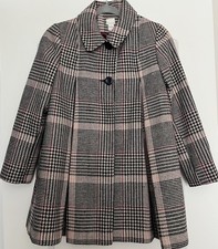 Abrigo Monzón Niños Pata de Gallo 2 Botones Plisado Negro Rosa Talla 11-12 Overcoat de niña price
