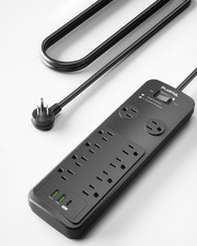 Regleta con protector de sobrevoltaje 10 pies 10 tomas usb c 20W hogar oficina Oficina Seguro price