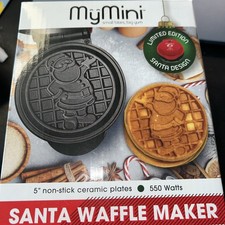 MyMini Santa Waffle Maker Edición Limitada Mini 5" Antiadherente Navidad 550W NUEVO Waffle Maker price