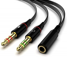 Adaptador divisor de auriculares, cable de micrófono de 3,5 mm para ordenador Ordenador Speakers price