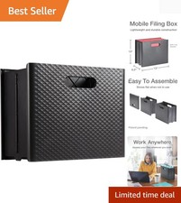 Caja de archivos móvil con asas, fácil configuración, colapso y almacenamiento, 13" W... Oficina Cajón Unit price