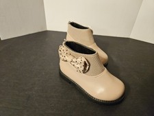 Botines Rosa Pálido Niñas Pequeñas con Lazo a Lunares y Cremallera Trasera-Talla 6/7 (Marcado Talla 23) Patucos de niña price