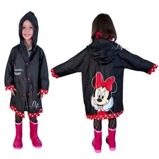 Minnie Mouse Chaqueta Impermeable Para La Lluvia De 4-9 Años Capa Negra Poncho Impermeable de niña price