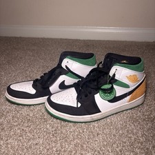 Zapatillas Jordan 1 Mid 'Bred' - Verde, Naranja M7.5/W9, muy queridas Sneakers price