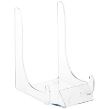 Caballete de exhibición de acrílico transparente Plymor con etiqueta frontal, 6" H x 3,75" W x 5" D Easel price