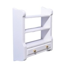 Casa de Muñecas Blanco Pared Unidad Estante & Cajón Miniatura Muebles Cocina Cajón Estante price