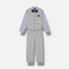 Nautica Niños Niño Gris 4 Piezas Slub Tick Chaleco Pajarita Conjunto Talla 5 Vest de niña price