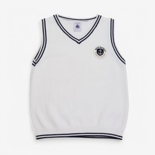 Petit Bateau, Chaleco Suéter Blanco y Azul, 3-4 Años E8BFAA1DE0CD/1 Vest de niña price