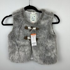 Chaleco Gymboree Niñas 7-8 Mediano Imitación Piel Gris Palanca Botón Forrado ¡¡NUEVO!!  DE1 Vest de niña price
